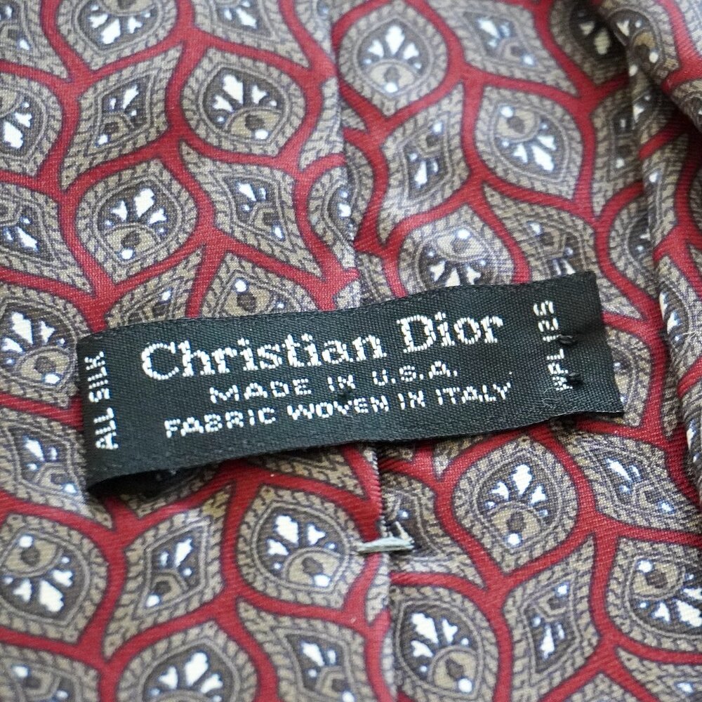 Christian Dior Geometric Silk Tie